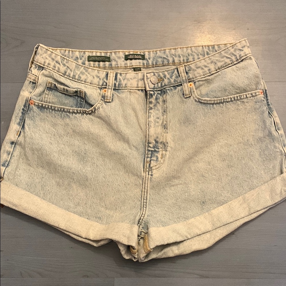 Wild Fable Blue Jean Shorts High-Waisted Cuffed